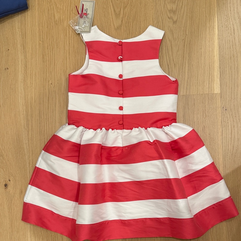 Lili Gaufrette Charming Pink and White Striped Kids Dress - Picture 7 of 7
